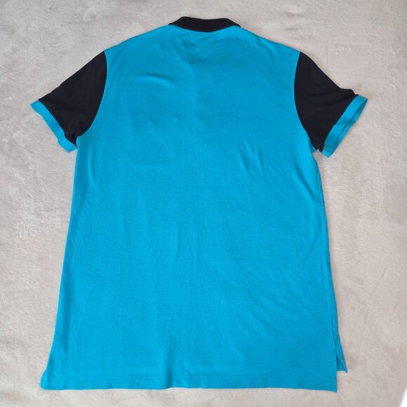 Lacoste Men’s Polo Shirt Size 7 (XL) Turquoise Blue & Navy – Crocodile Logo - Picture 2 of 12